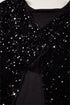 Sequin Long Sleeve Cutout Back Top
